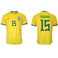 Koszulka piłkarska Brazylia Fabinho #15 Strój Domowy MŚ 2022 tanio Krótki Rękaw